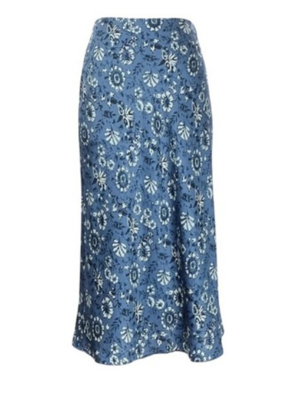 Club Monaco Blue Floral Trycia Midi Skirt Satin A-Line